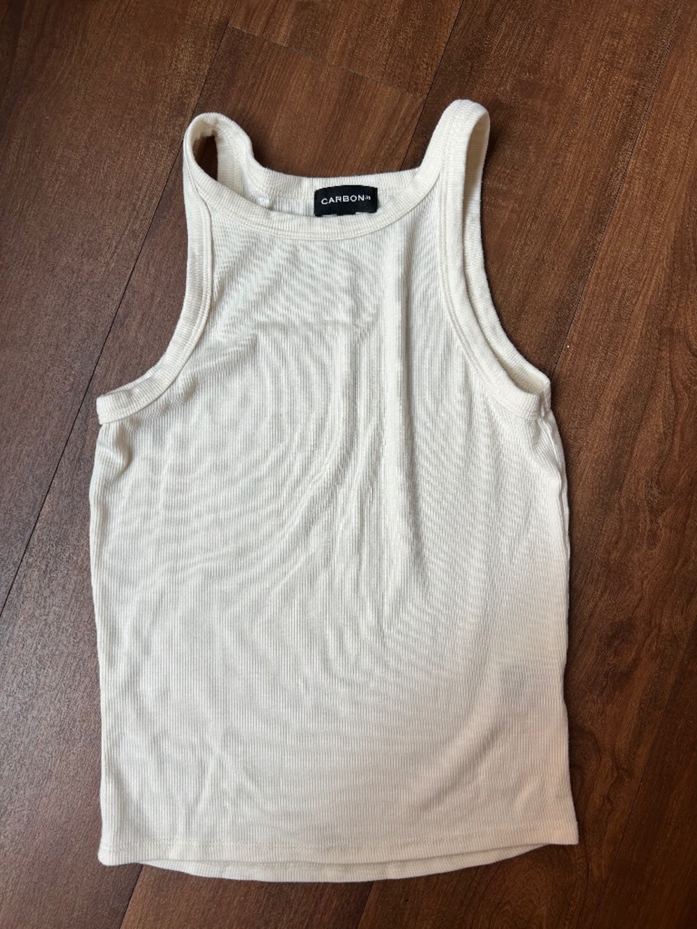 Carbon38 Ribbed Tank Top — Butteryellow, Size S